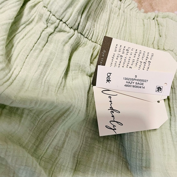 New w/ Tags Women's Wonderly High Waist Cotton Gauze Shorts Sz S Hazy Sage Color - Picture 9 of 9